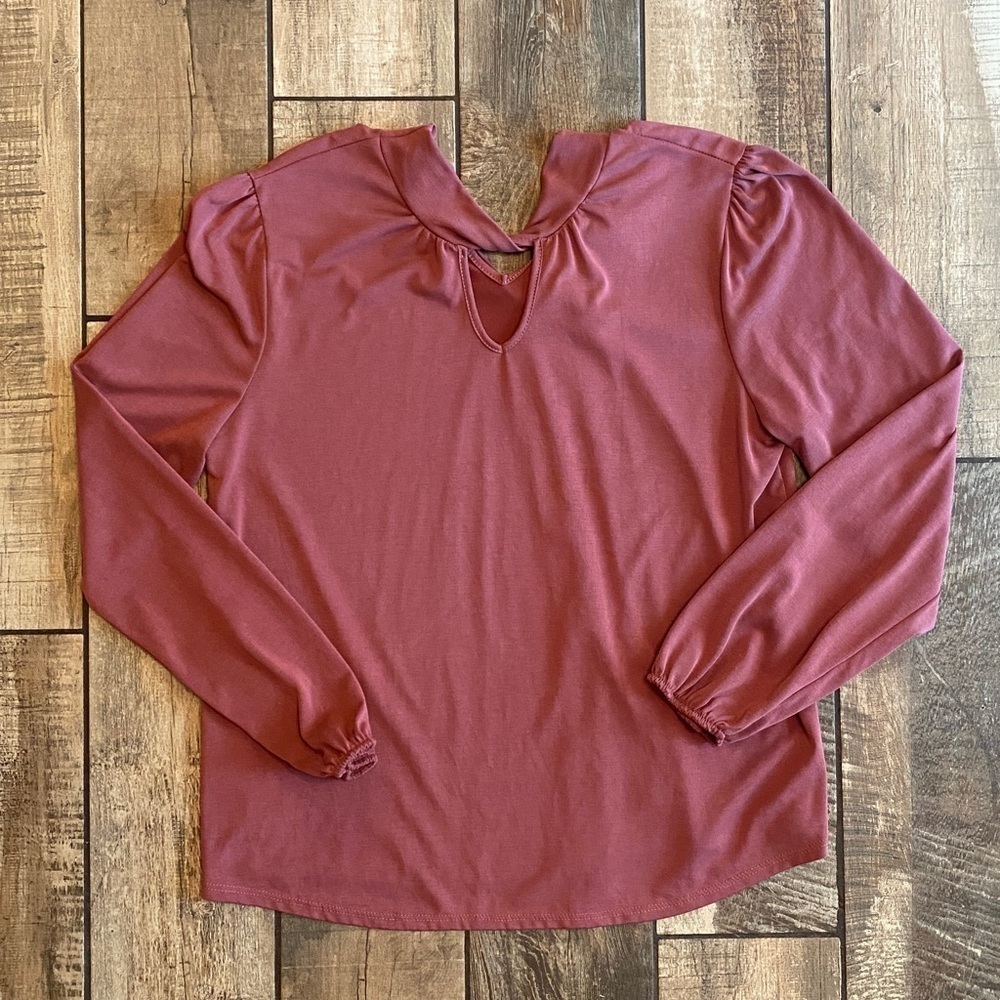 Green Envelope Mauve Long Sleeve Blouse